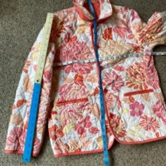 Vintage Talbots Floral Quilted Reversible Cozy Jacket Women Size L - Picture 2 of 8
